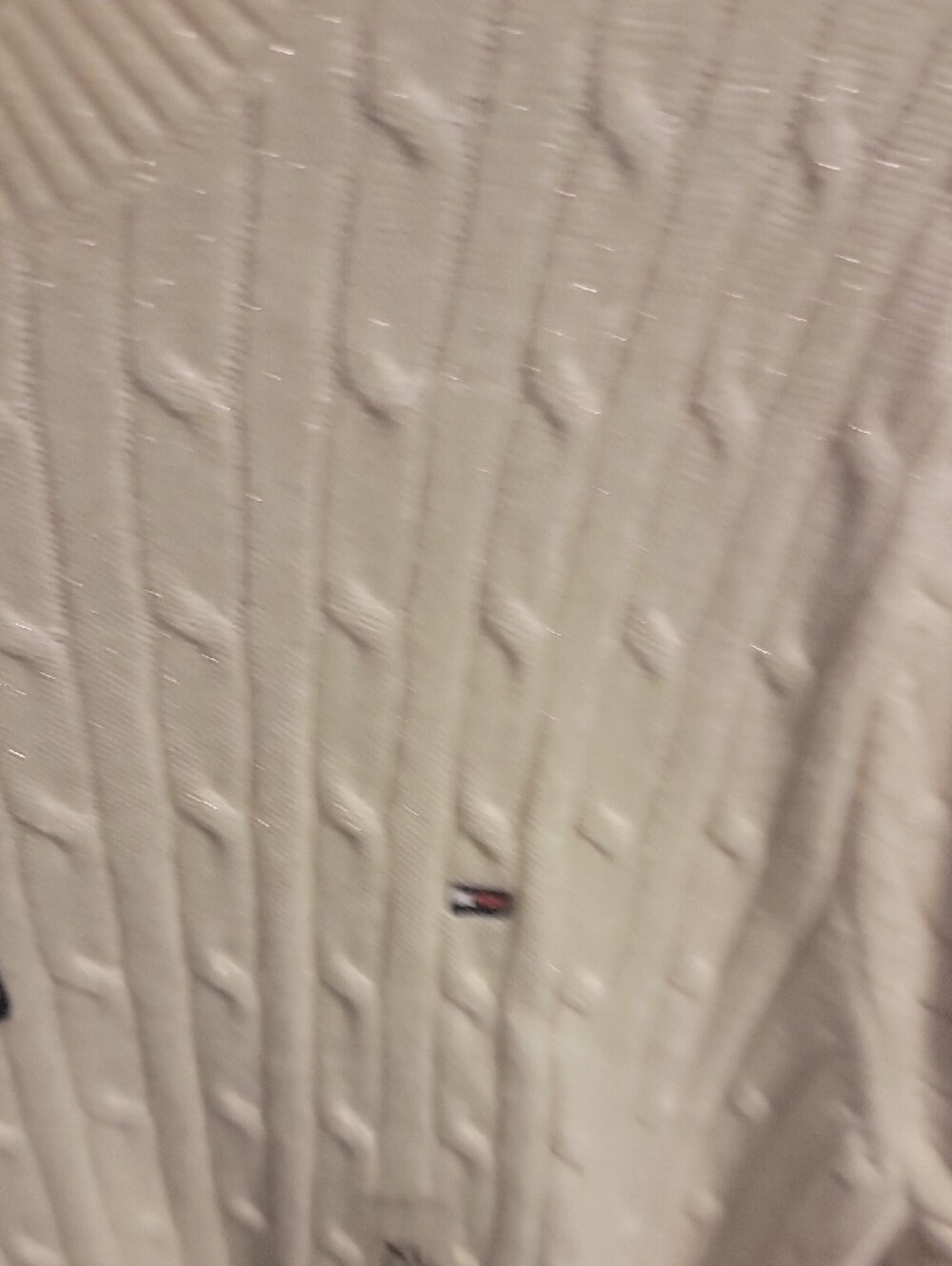 Tommy Hilfiger Off-White Cable Knit Crewneck Sweater - Picture 5 of 5